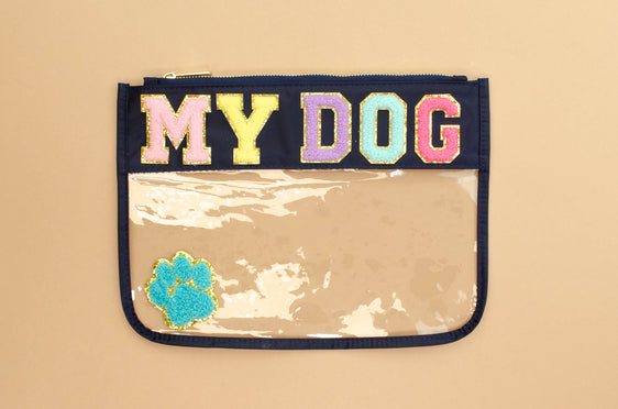 Clear Acrylic Pouch - My Dog/Navy