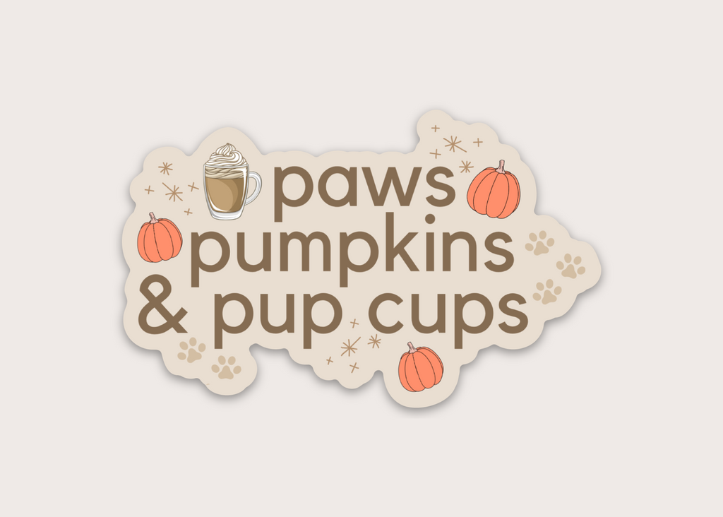 Sticker - Paws Pumpkins & Pup Cups