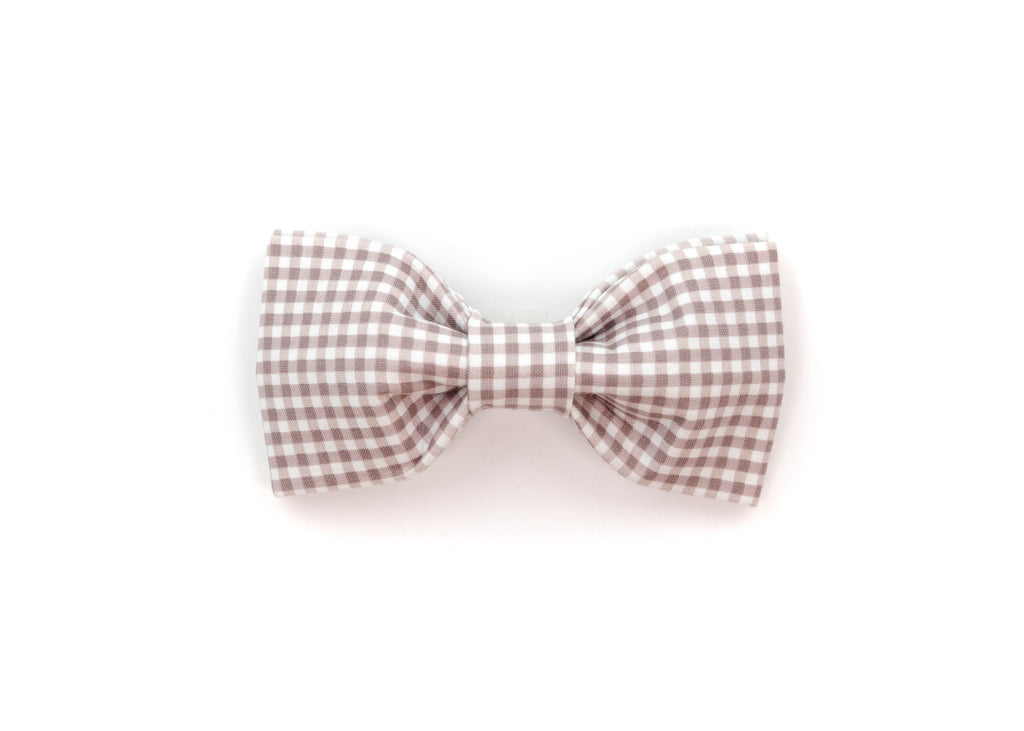 Grey Mini Gingham Bowtie