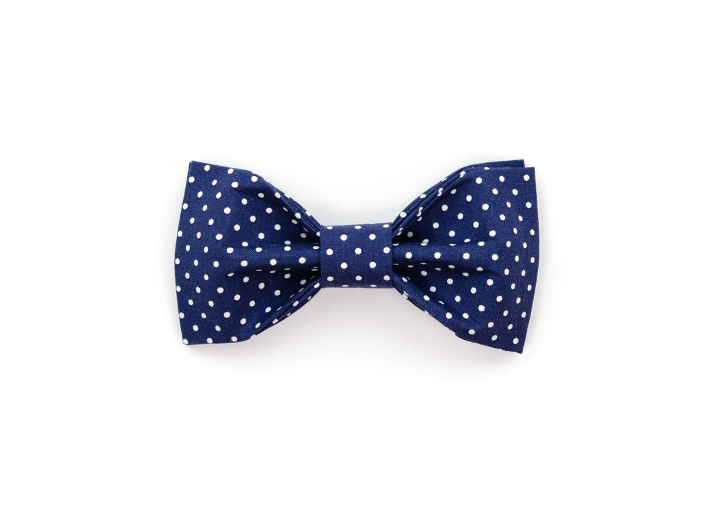 Navy Polka Dot Bowtie