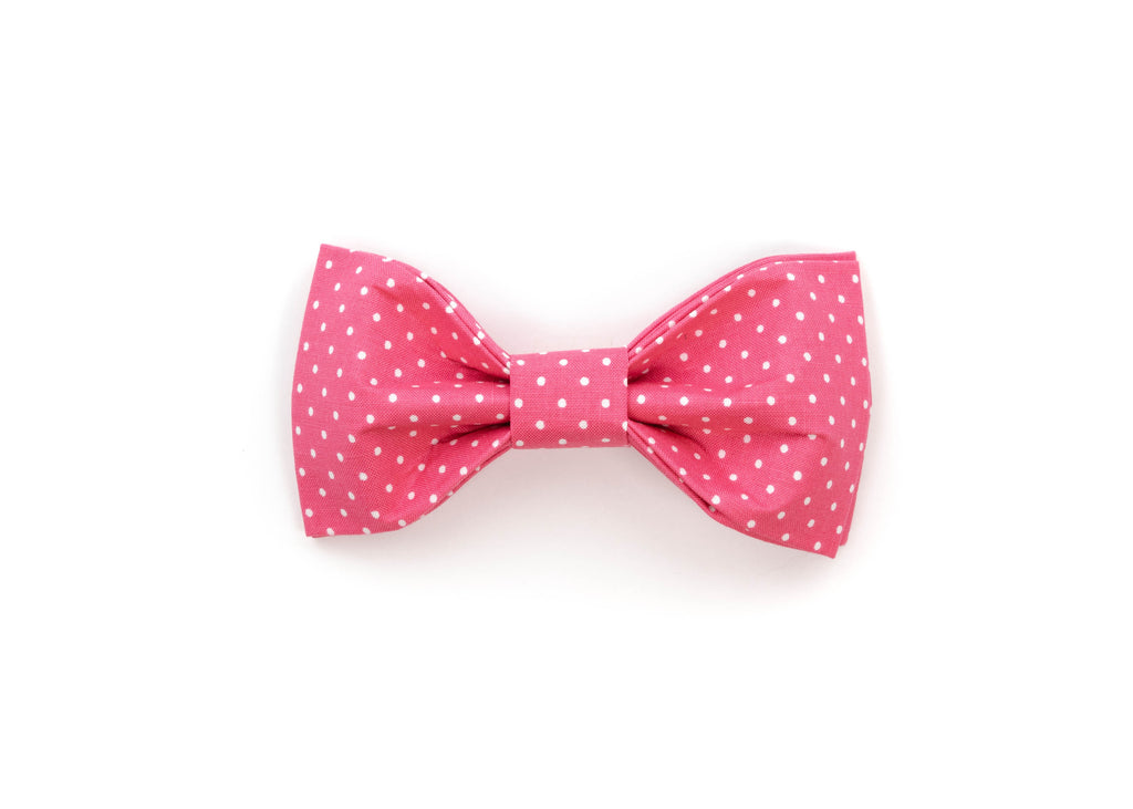 Raspberry Polka Dot Bowtie