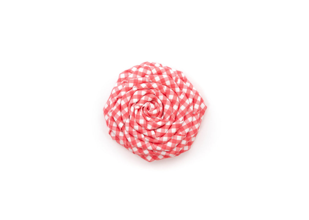 Coral Mini Gingham Flower