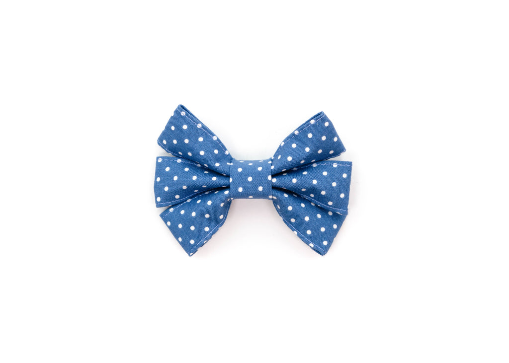 Denim Polka Dot Girly Bow