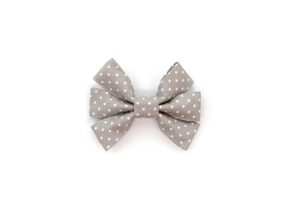 Grey Polka Dot Girly Bow