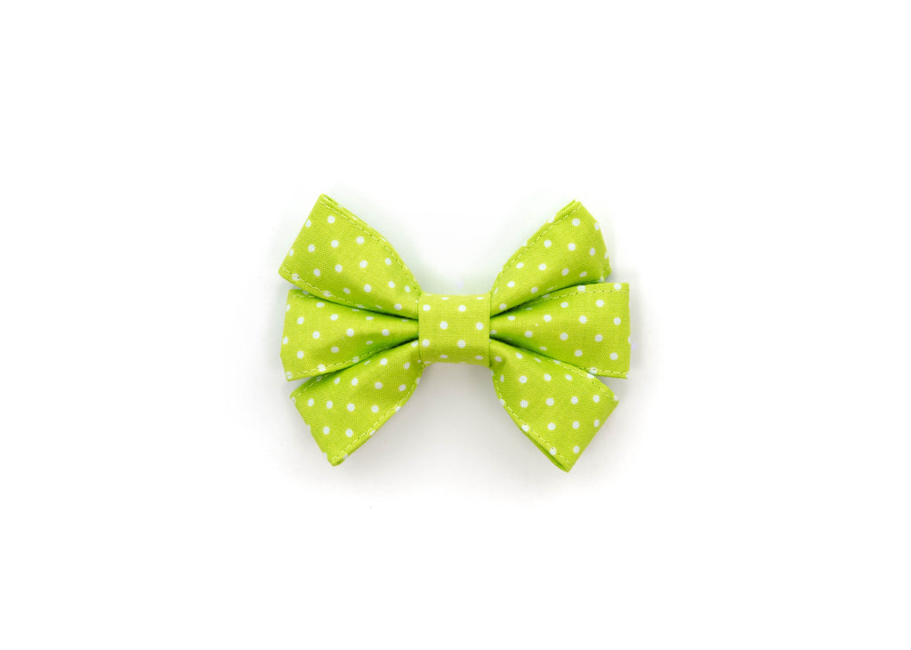 Lime Polka Dot Girly Bow