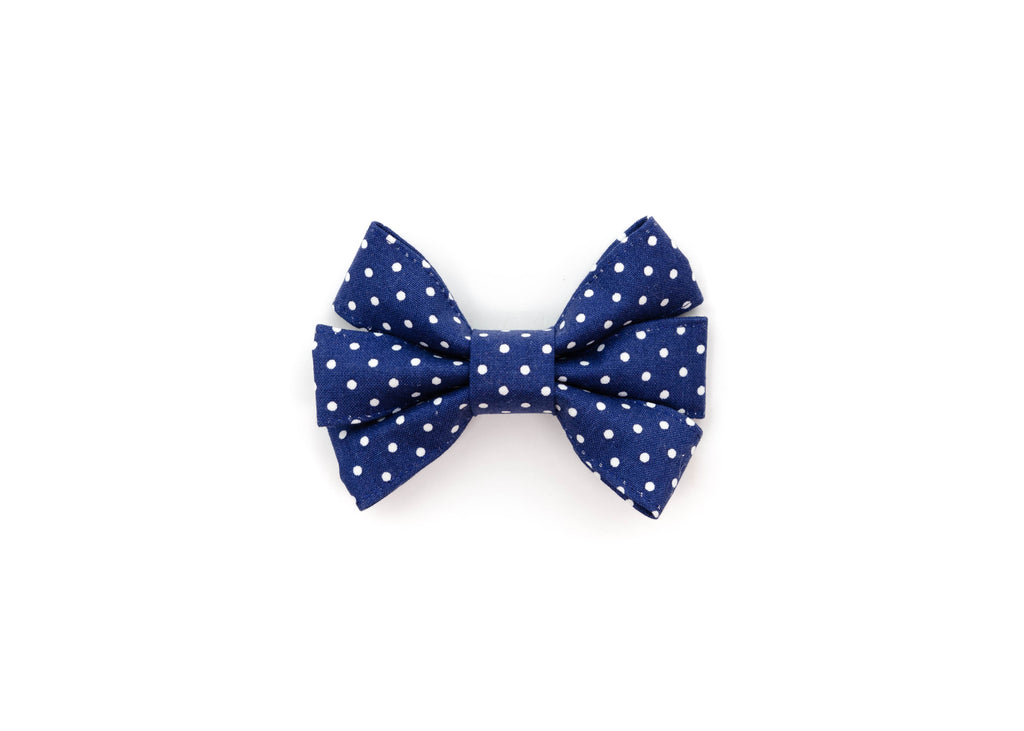 Navy Polka Dot Girly Bow