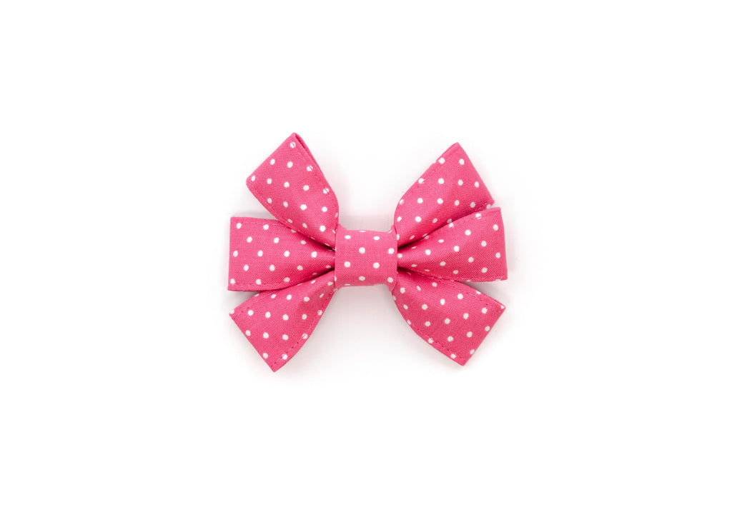 Raspberry Polka Dot Girly Bow