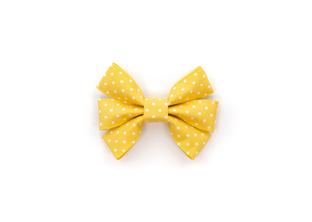 Yellow Polka Dot Girly Bow