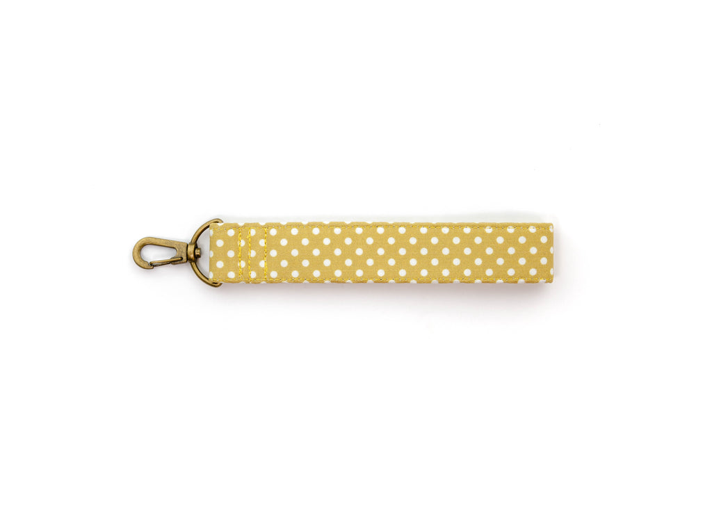 Mustard Seed Polka Dot Key Fob