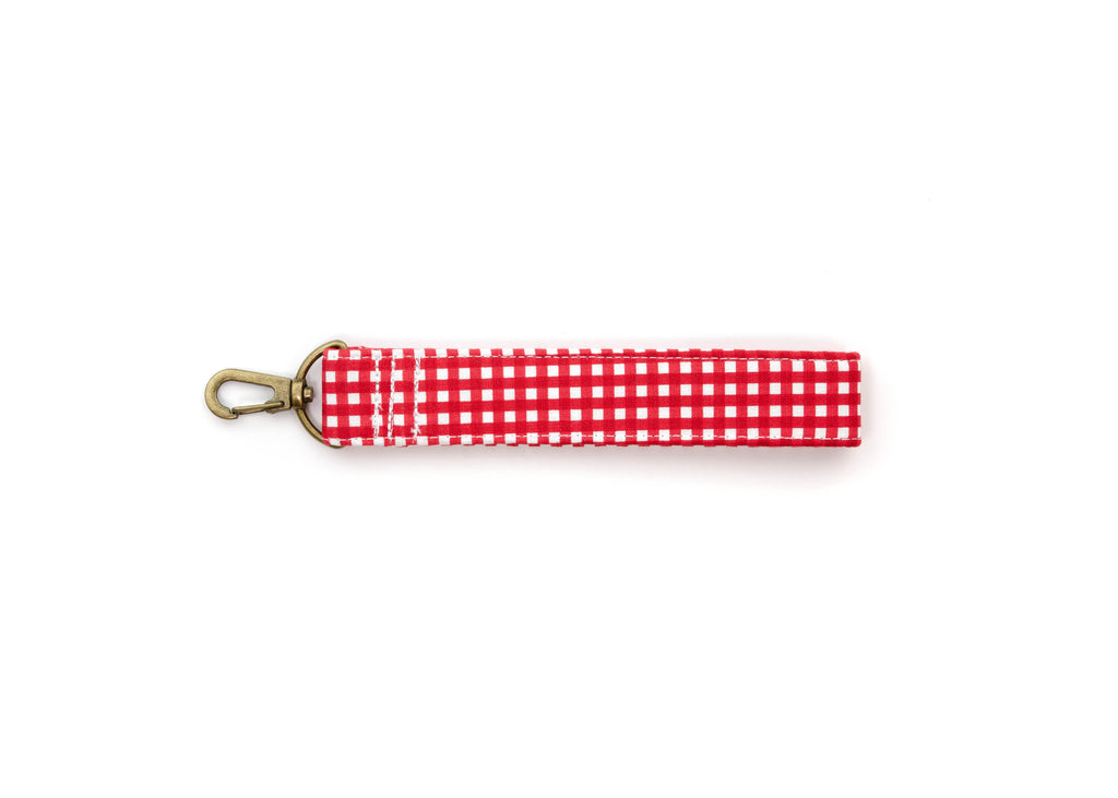 Red Mini Gingham Key Fob