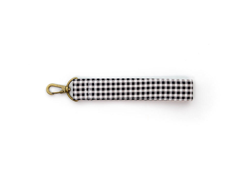 Black Mini Gingham Key Fob