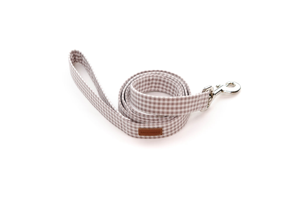 Grey Mini Gingham Leash