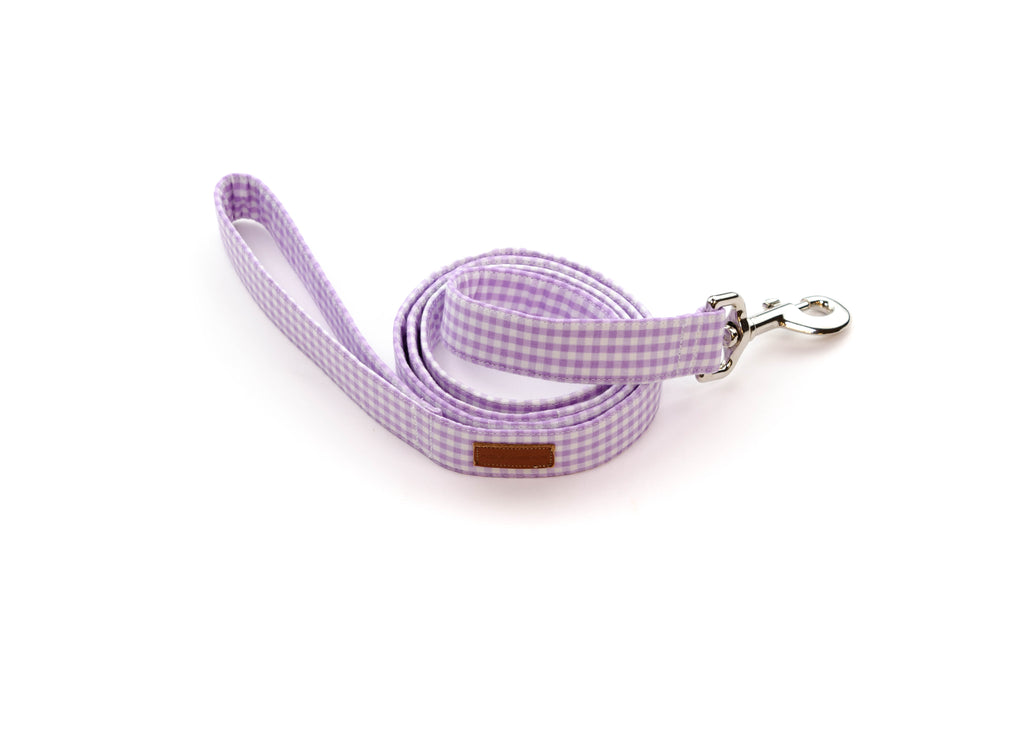 Lavender Mini Gingham Leash