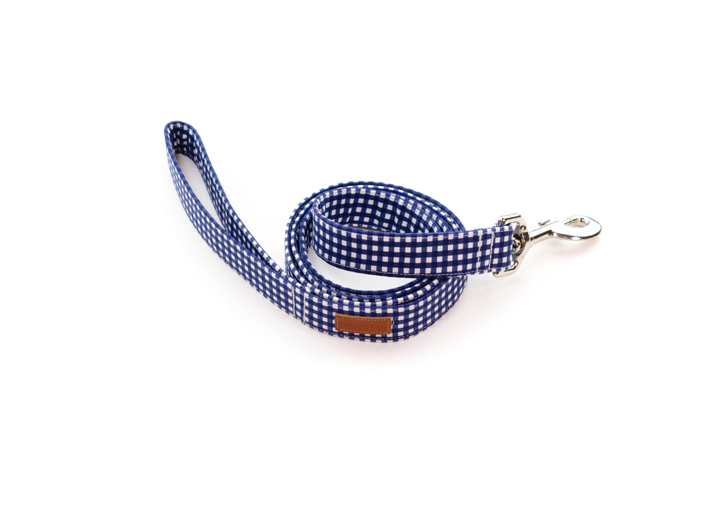 Navy Mini Gingham Leash