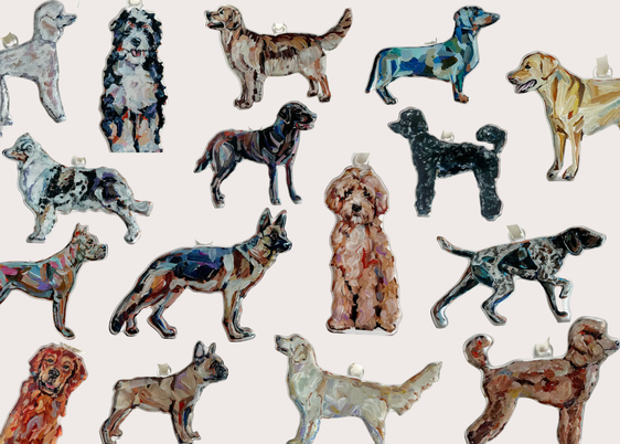 Hand Painted Dog Ornaments