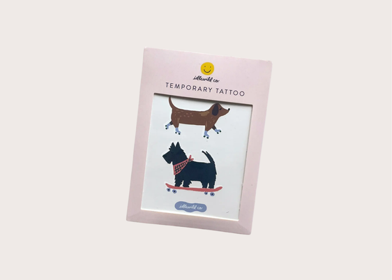 Skating Dogs Temporary Tattoos