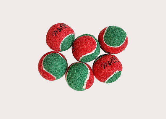 Holiday Squeaky Tennis Ball Set