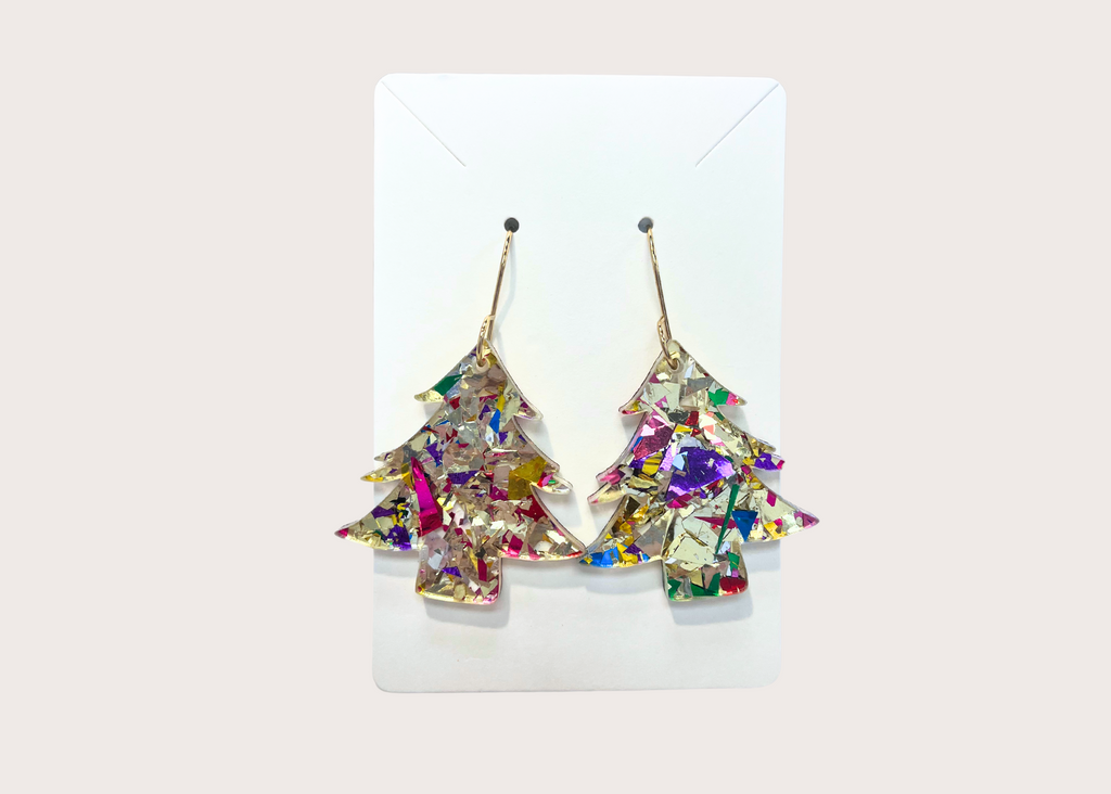 Earrings - Christmas Tree Confetti