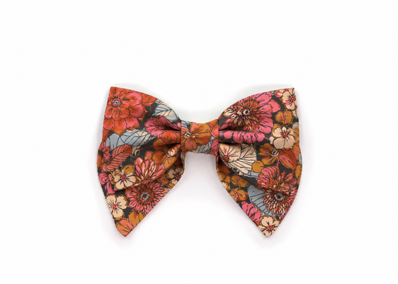 Autumn Zinnia Flannel Lady Bow