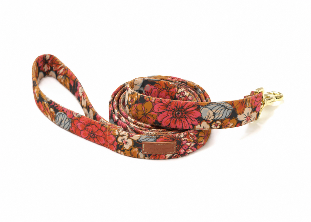 The Autumn Zinnia Flannel Leash