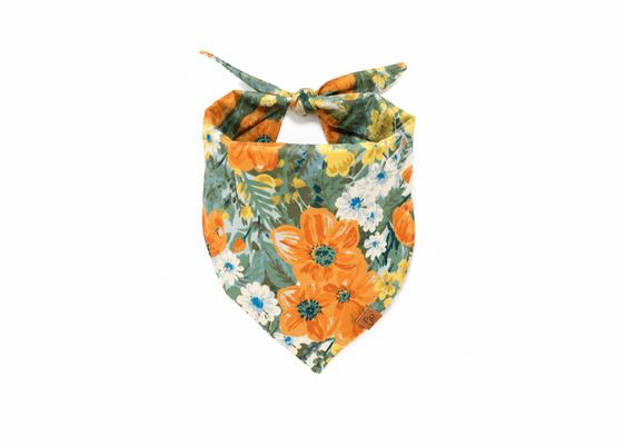 Golden Poppy Flannel Bandana