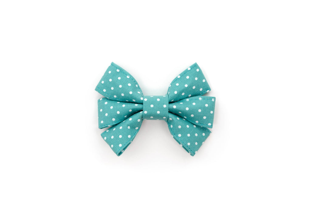 Teal Polka Dot Girly Bow