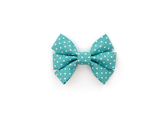 Teal Polka Dot Girly Bow