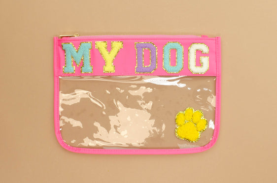 Clear Acrylic Pouch - My Dog/Pink
