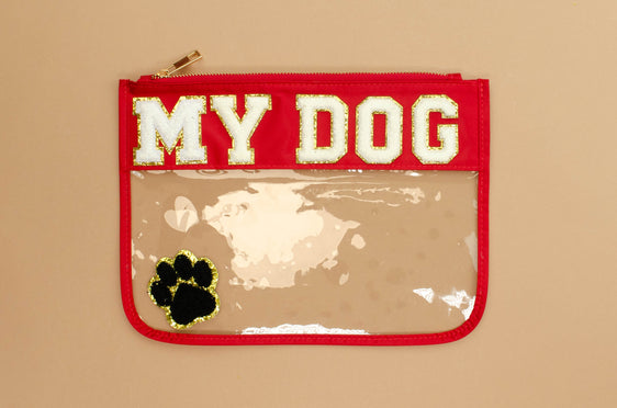 Clear Acrylic Pouch - My Dog/Red