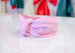 Baby Pink Mini Gingham Headband