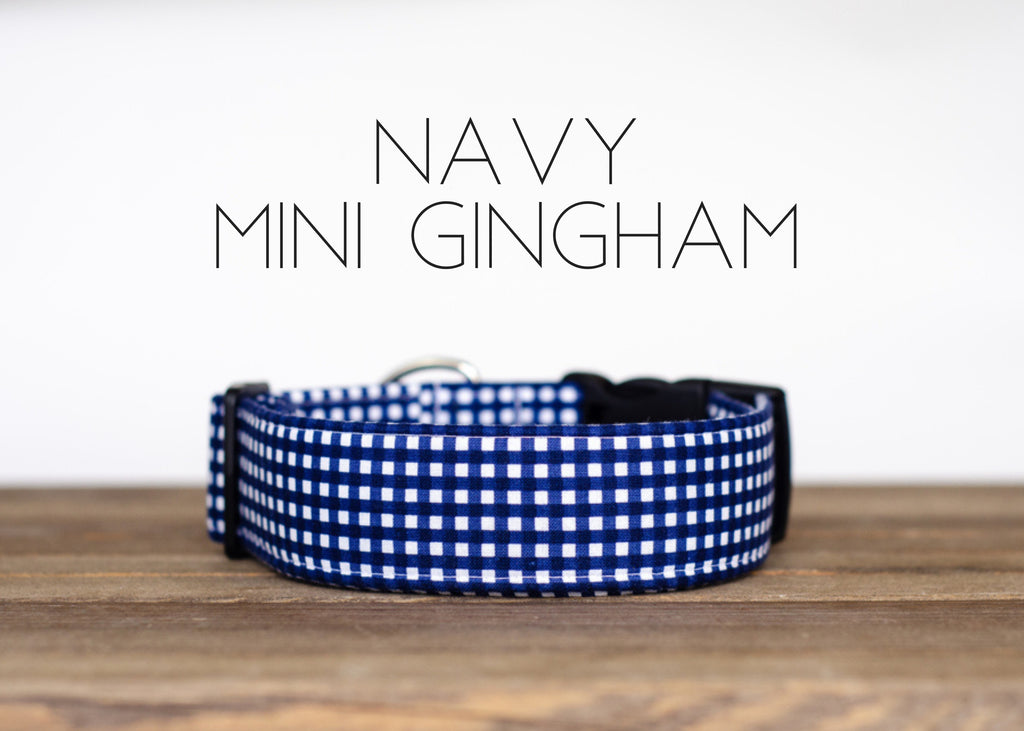 The Navy Mini Gingham Collar
