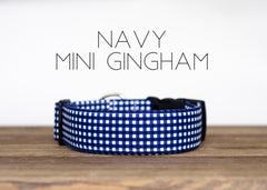 The Navy Mini Gingham Collar
