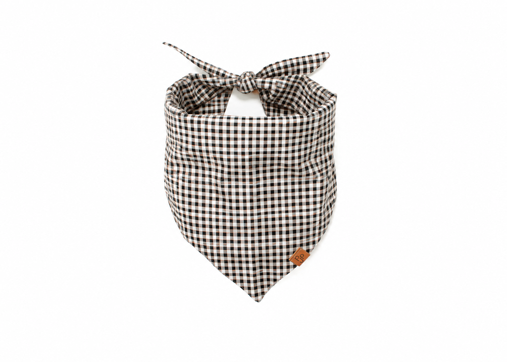 The Black Mini Gingham Bandana