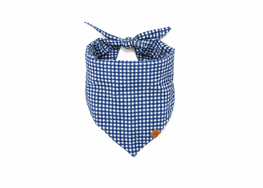 The Navy Mini Gingham Bandana