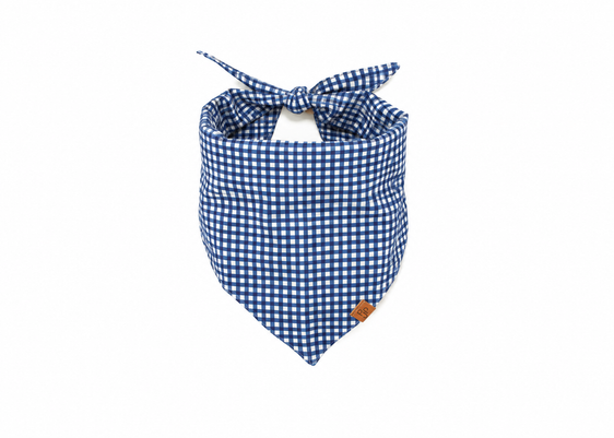 The Navy Mini Gingham Bandana