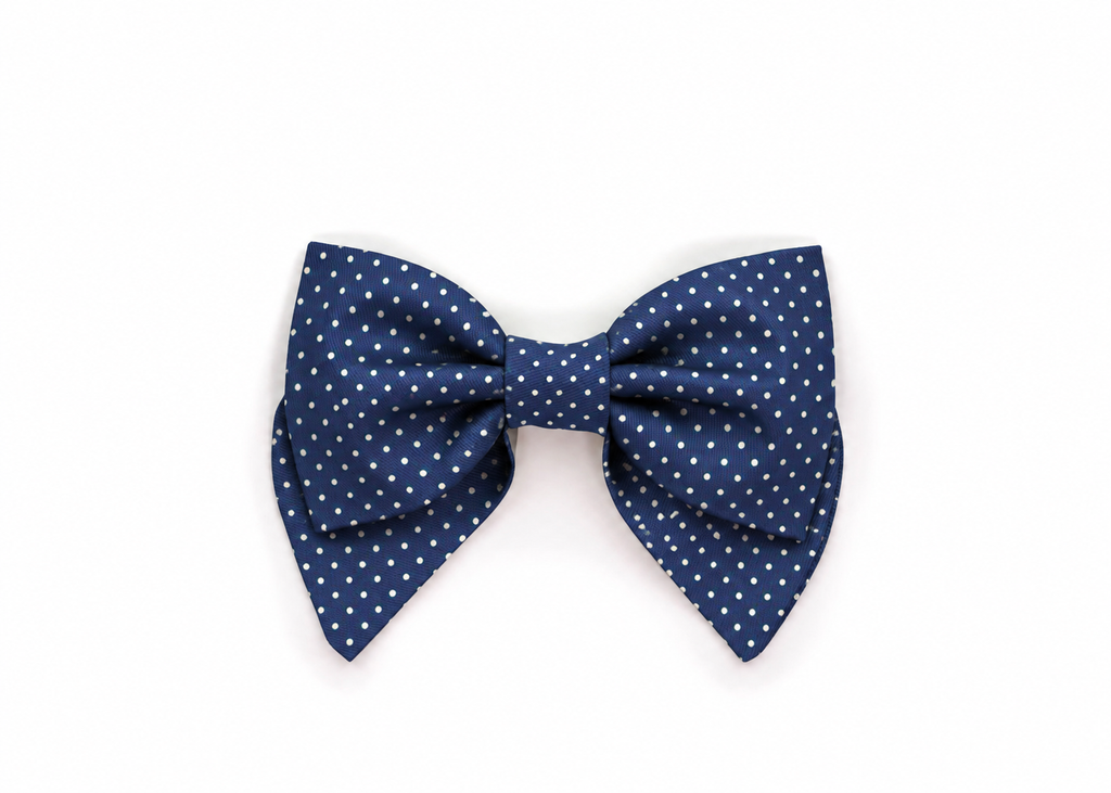 The Navy Polka Dot Lady Bow