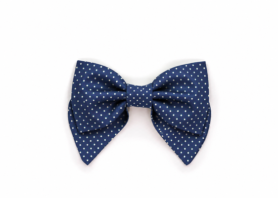 The Navy Polka Dot Lady Bow