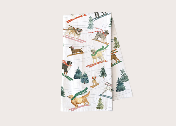 Ski Dogs Kitchen Towel