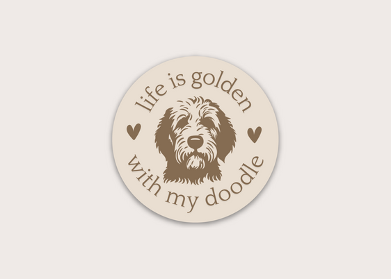 Sticker - Life is Golden With My Doodle