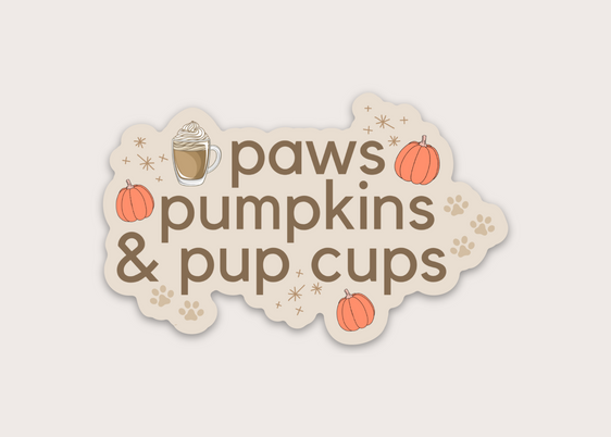 Sticker - Paws Pumpkins & Pup Cups