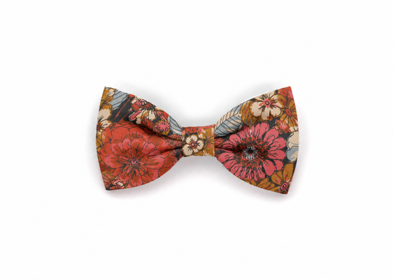 Autumn Zinnia Flannel Gentleman Bow