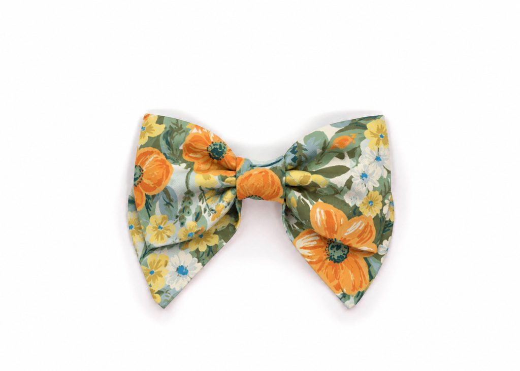 Golden Poppy Flannel Lady Bow
