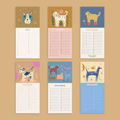 Undated Birthday Calendar - Dogs and Doodles