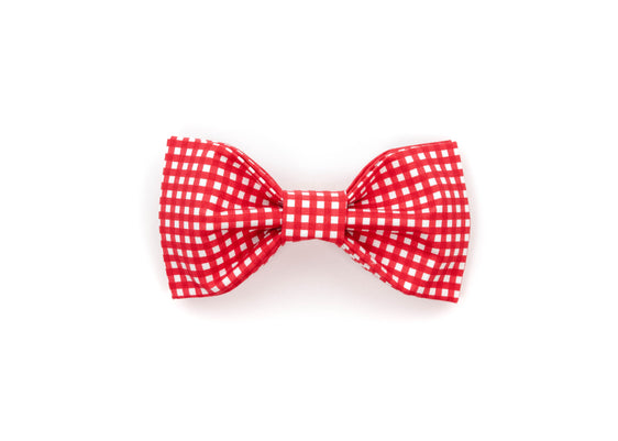 Red Mini Gingham Bowtie