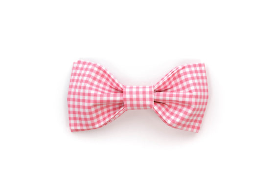 Baby Pink Mini Gingham Bowtie