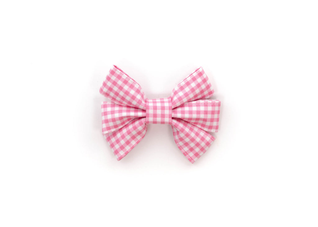 Baby Pink Mini Gingham Girly Bow