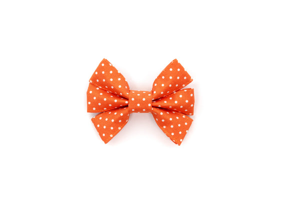 Orange Polka Dot Girly Bow