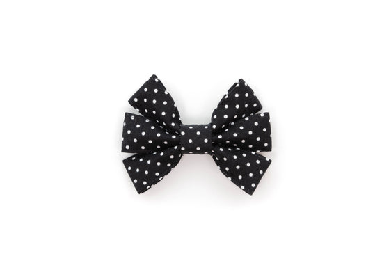 Black Polka Dot Girly Bow