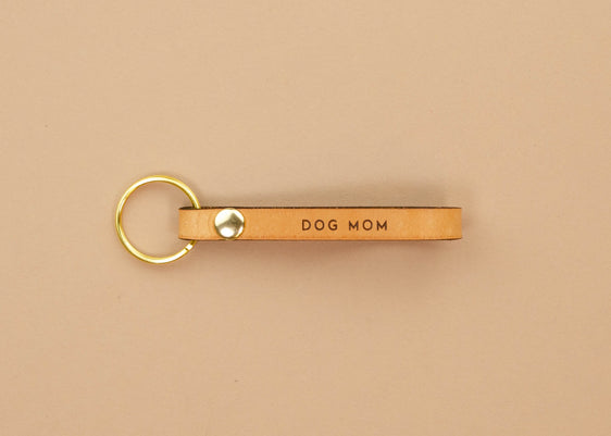 Leather Loop Keychain - Dog Mom