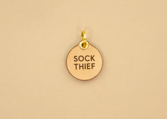 Leather Dog Tag - Sock Thief